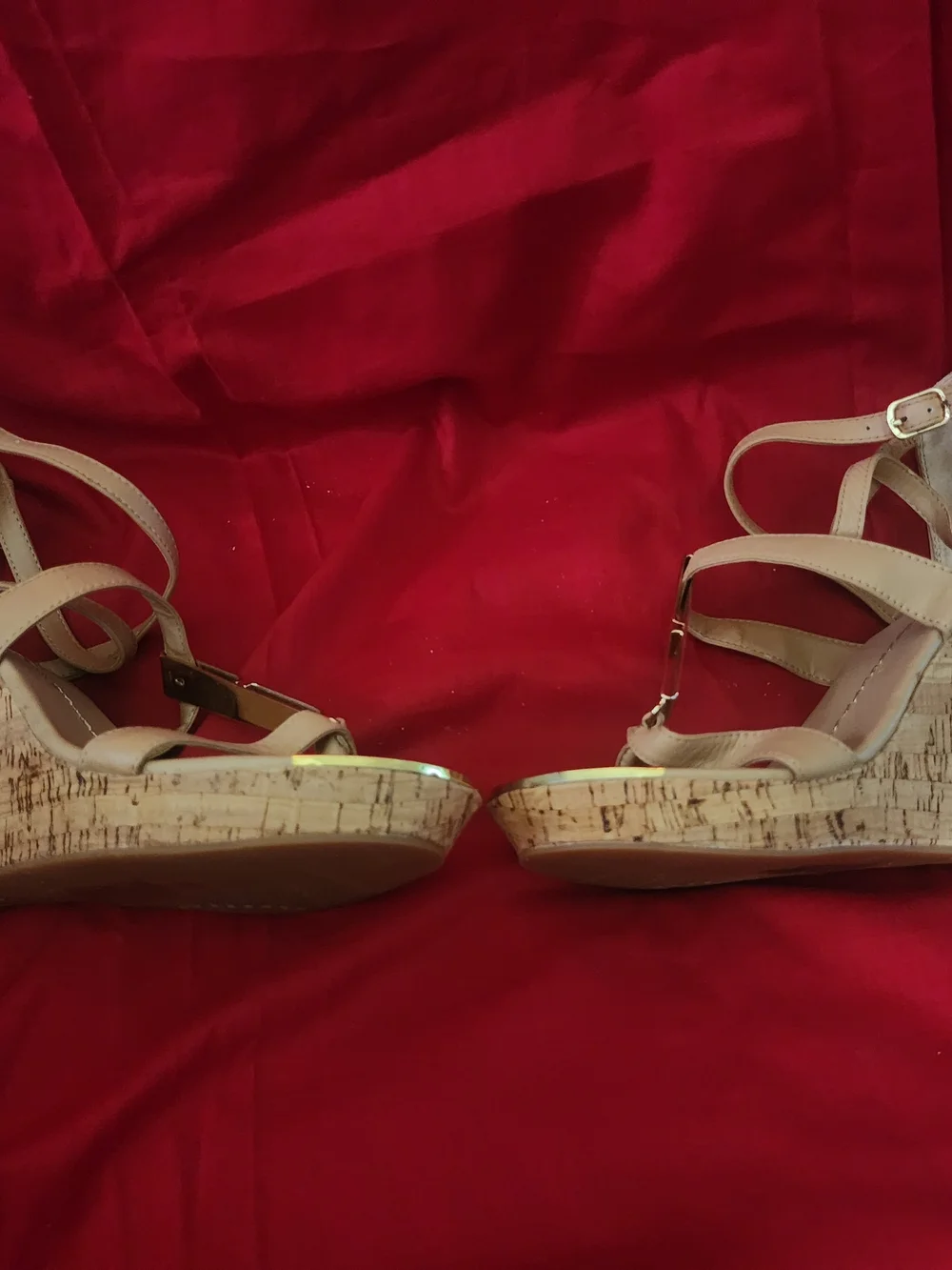 DV Dolce Vita Beige Cork Wedge Sandals - Women